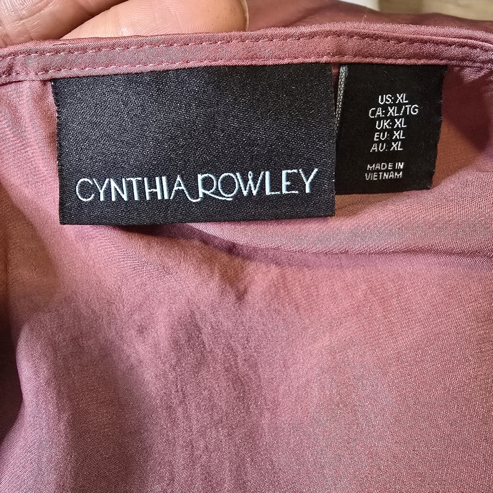 Cynthia Rowley Boho Dusty Rose Tiered V-Neck Long-Sleeve Dress - Picture 3 of 7